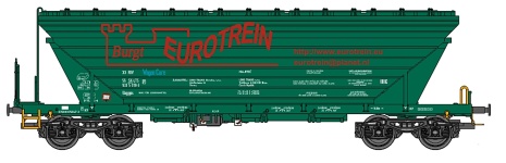 NPE Modellbau NW52228 - TT - Getreidesilowagen Burgt Eurotrein, SVN, Ep. V-VI